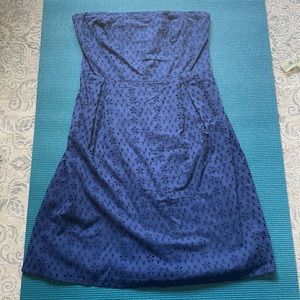 Old Navy Lightweight Cotton Sleeveless Tube Top Dress sz 4 Navy with Eyelets